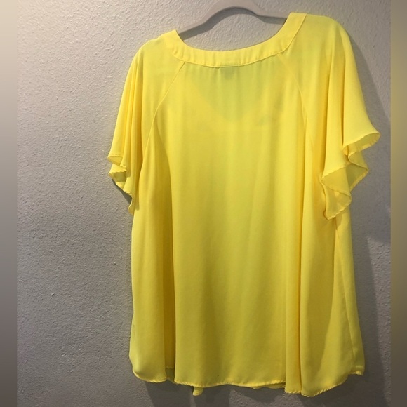 Georgette Cage Front Blouse Lemon Tonic Torrid size 3 (3X) - Picture 10 of 11